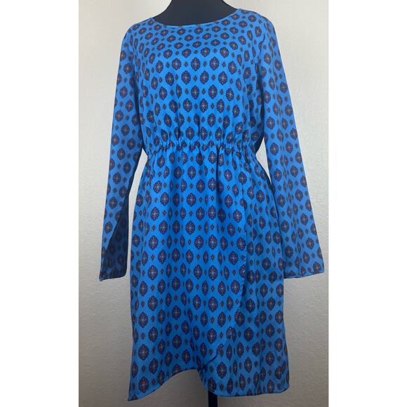 J.Crew Dresses & Skirts - J.Crew Blue Medalian Faux Wrap Dress Size 6